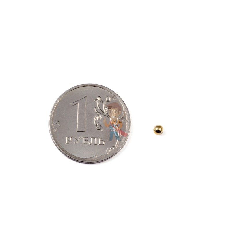 Неодимовый магнит шар 2,5 мм, золотой - фото 1