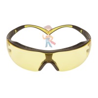 Открытые очки с двумя светодиодными фонариками направленного света - Очки открытые защитные, цвет линз желтый, с покрытием Scotchgard Anti-Fog (K&N)
