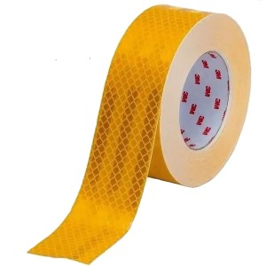 Пленка световозвращающая микропризматическая жёлтая, размер рулона 55 мм х 50 м