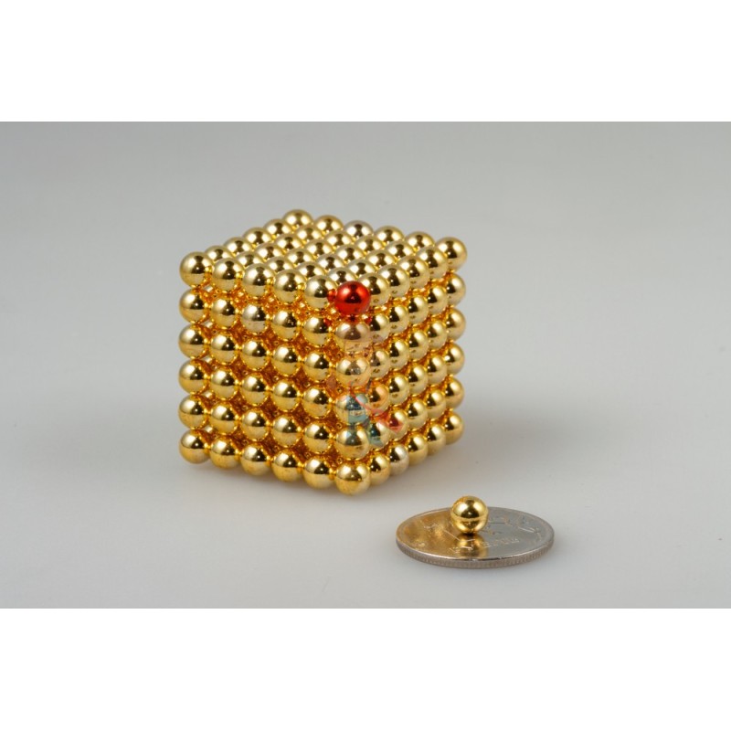 Неодимовый магнит шар 5 мм, золотой - фото 2