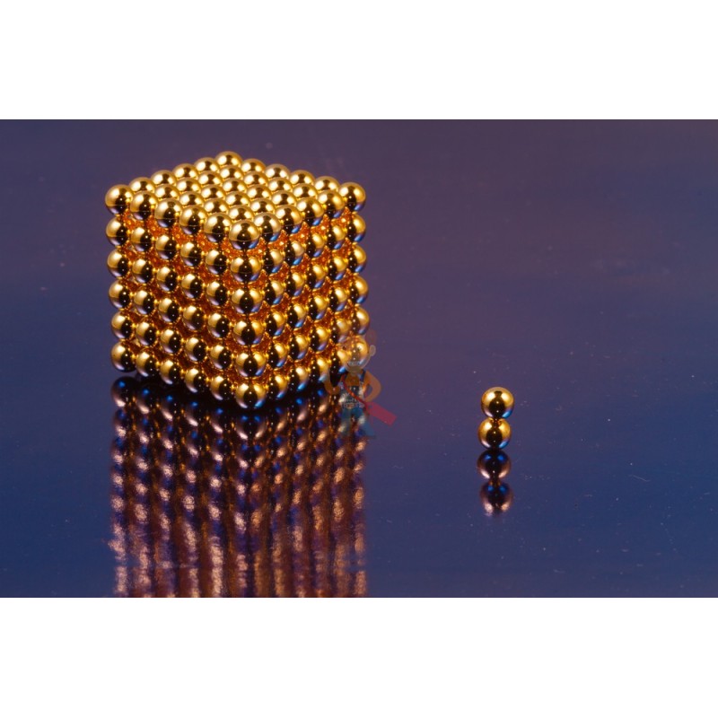 Неодимовый магнит шар 5 мм, золотой - фото 3