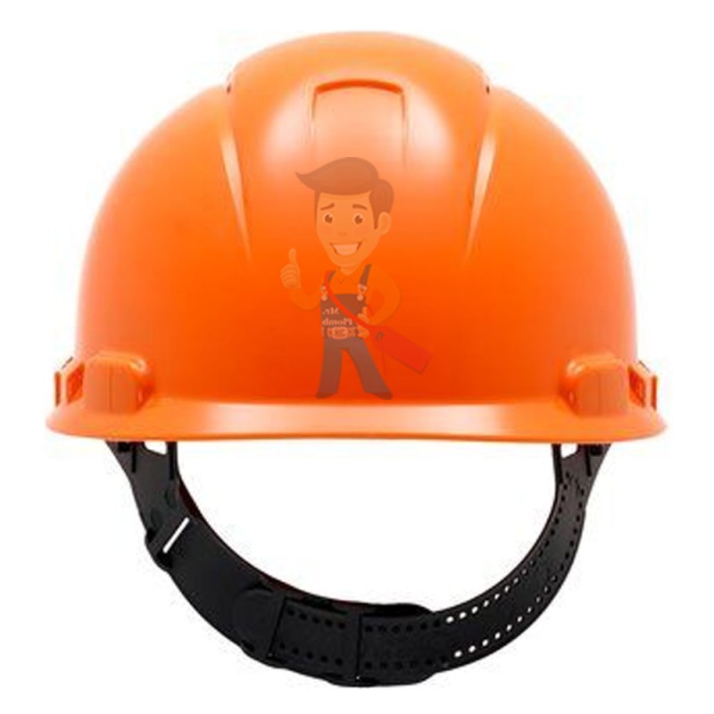 Каска защитная с вентиляцией, стандартное оголовье, оранжевая - фото 3