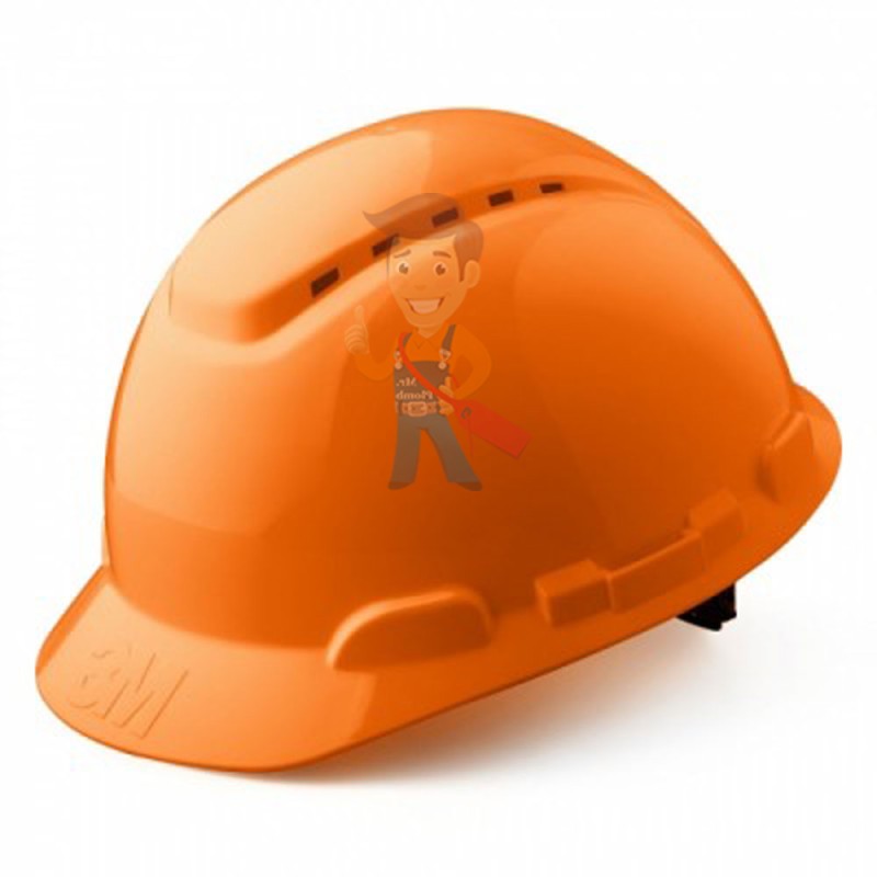 Каска защитная с вентиляцией, стандартное оголовье, оранжевая - фото 4