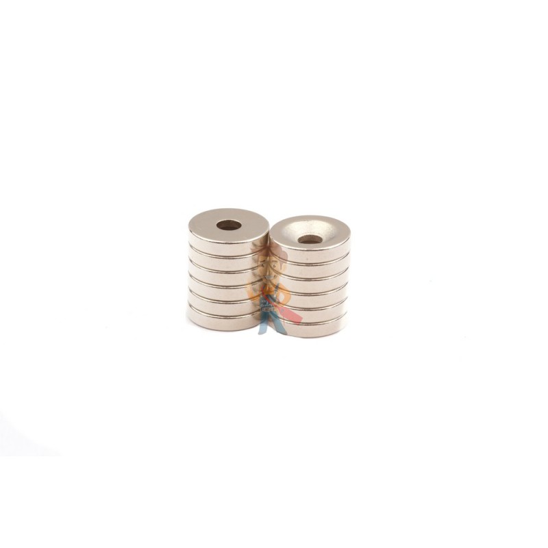 Неодимовый магнит диск 10х2 мм с зенковкой 3/6 мм, N33 - фото 3